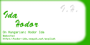 ida hodor business card